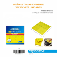 AILEDA PA&Ntilde;O AMARILLO ABSOR 38X38CM 3UND