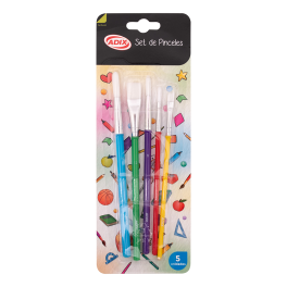 SET PINCEL 5U SURTIDO BLIS (030) ADIX IDEAL PARA PINTAR ACUARELA Y TEMPERA