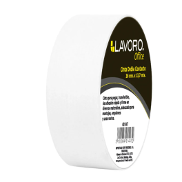 CINTA DOBLE CONTACTO 36 MM X 13.7 MT BLANCO LAVORO