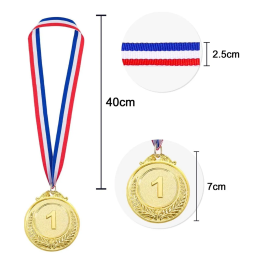 PACK 12 MEDALLA METALICA C/CINTA 7 CM