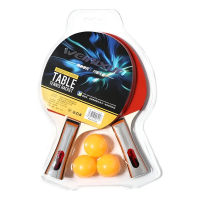 Set 2 Paletas De Ping Pong + 3 Pelotas 3 Estrellas Naranja St (recto)