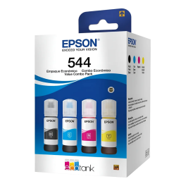 Pack4 Tintas Epson Original T544 L3210 | L3250 | L5590 Negro