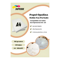 Opalina Lisa Perlada A4 20 Hojas 315gr Imprink Blanca Perlada