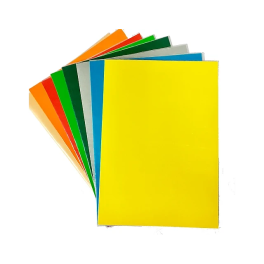 CARPETA ARTEL CON GUSANO COLORES.NARANJA, VERDE , AMARILLO ,NEGRA Y ROSADO
