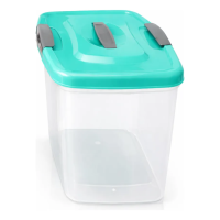 Caja Plastica Organizadora 6 Litros Transparente Tapa Color