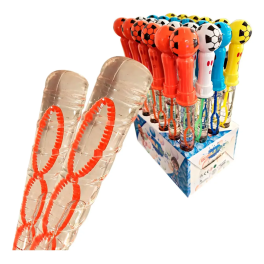 24 Burbujas De Vara Burbujero 25cm 3 Agujeros Pelota Futbol