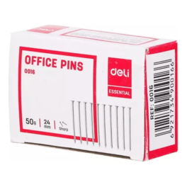 Alfiler De Cromados Cabeza Plana Deli 100 Unidades