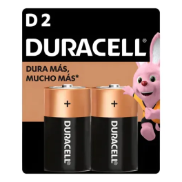 Pila Duracell Tipo D, (2 Pilas, Bater&iacute;a Grande, Dura M&aacute;s)