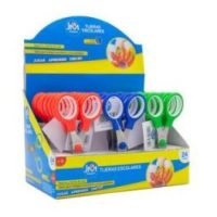 CAJA DE TIJERA ESCOLAR 12CM MANGO SOFT COL.SURT (24-288) 24 UNIDADES