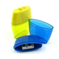 SACAPUNTA DOBLE PLASTICO CON DEPOSITO CAJA DE 24 UNIDADES